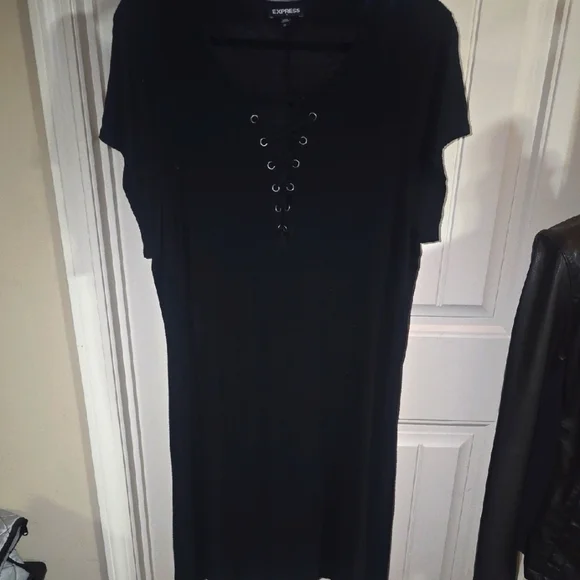 Express Black Lace-Up Dress